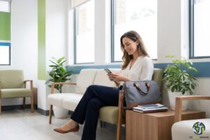 Digital nomad insurance - laptop and travel documents on a desk with a health insurance card