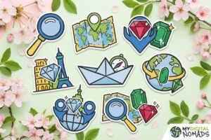 Graphic showing diverse people working remotely, representing unconventional remote gems.