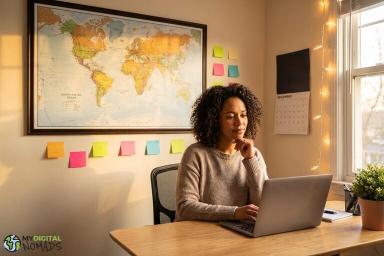 Remote work 2025 review - montage of remote workers around the world at their desks